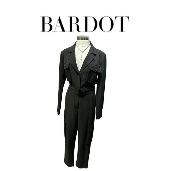Bardot Black Utility-Inspired Jumpsuit NWOT Size Medium - Picture 1 of 8
